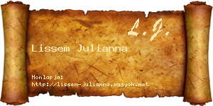 Lissem Julianna névjegykártya